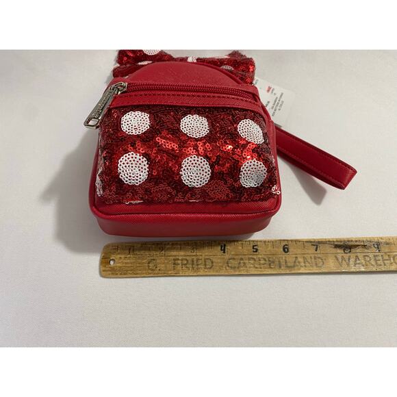 NEW Disney x Loungefly Minnie Mouse Polka Dot Handbag Small Red/White Bow Purse - Picture 3 of 7